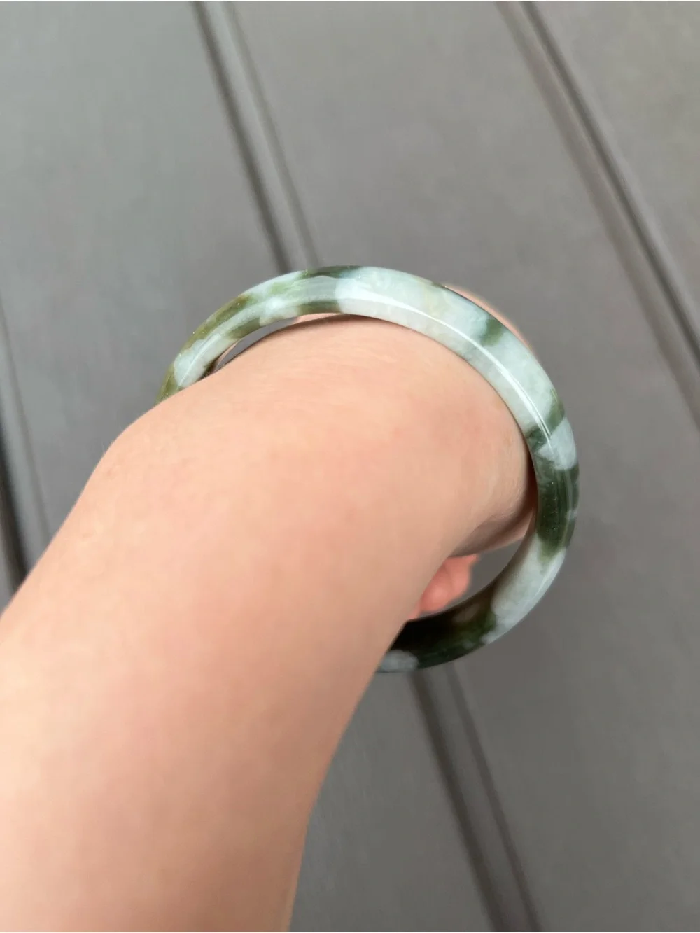 BW105-L 56.5mm Certified Untreated Grade A Burmese Jadeite Bangle Jade Bracelet